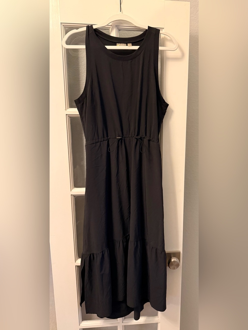 Zella Black Sleeveless Drawstring Maxi Dress
